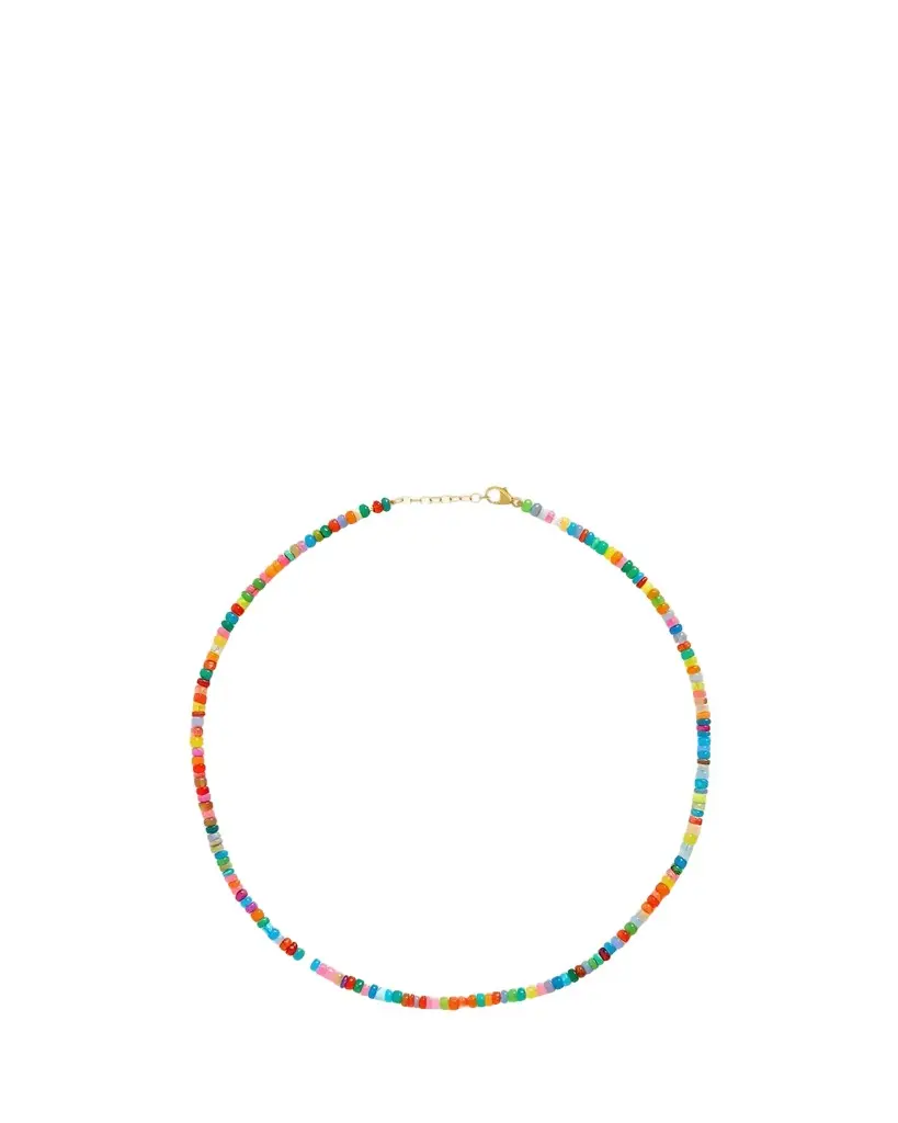 14K Yellow Gold & Pebble Rainbow Opal Beaded Necklace 14K Yellow Gold & Pebble Rainbow Opal Beaded Necklace