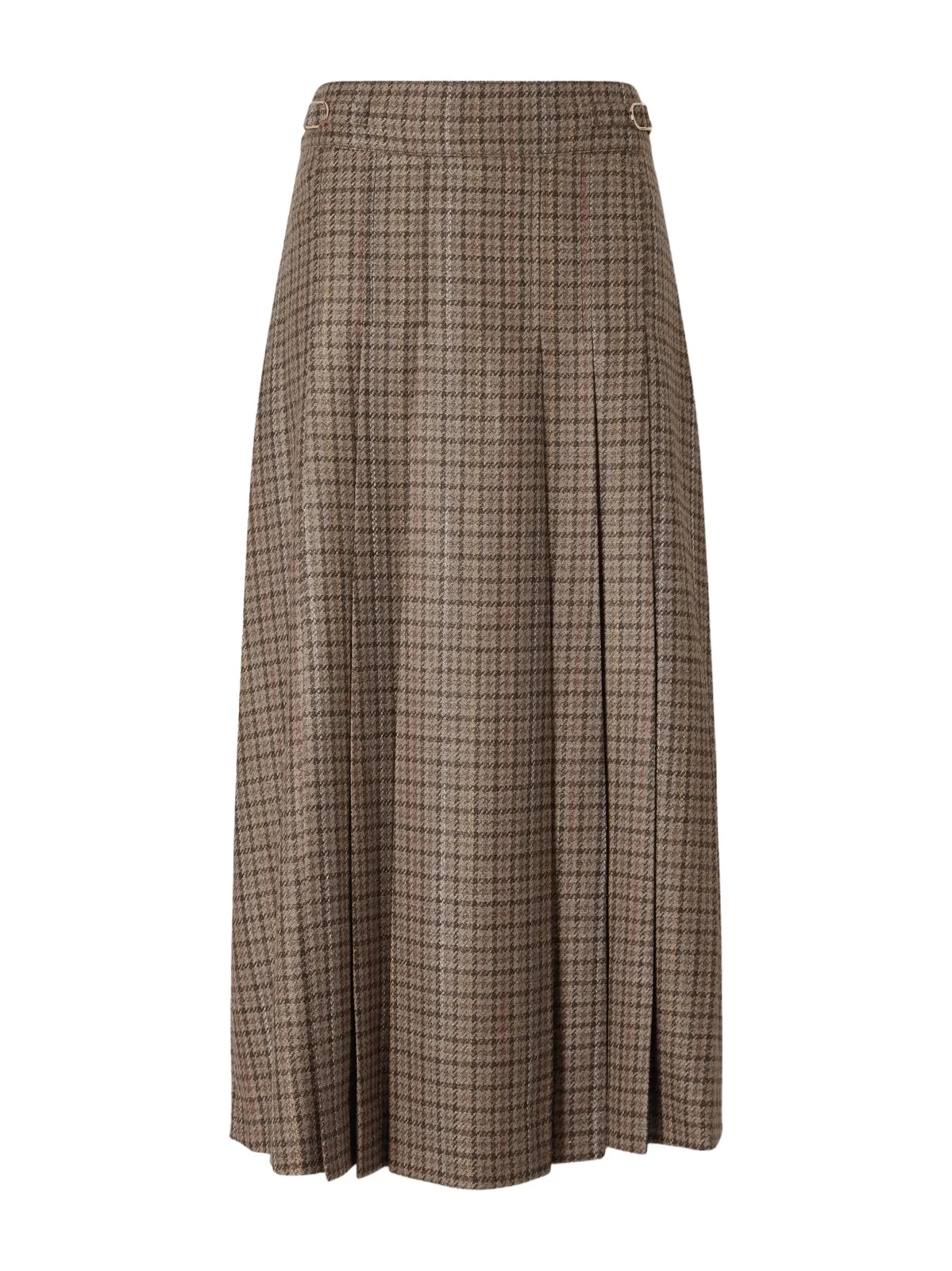 Wesley pleated houndstooth wool and cashmere-blend midi skirt Wesley pleated houndstooth wool and cashmere-blend midi skirt