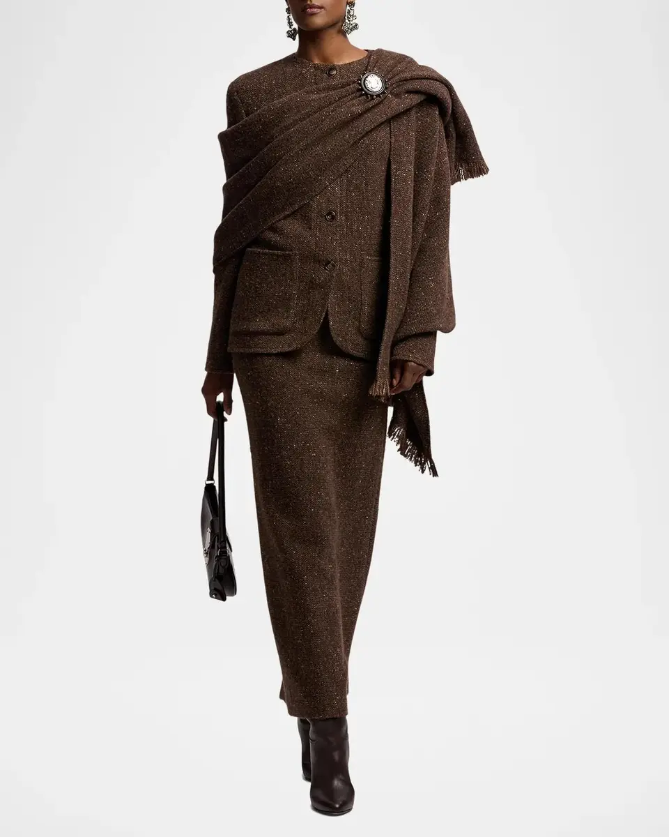 Ralph Lauren Collection Alira Wool-Blend Donegal Tweed Jacket | Thumbnail 2 Ralph Lauren Collection Alira Wool-Blend Donegal Tweed Jacket | Thumbnail 2