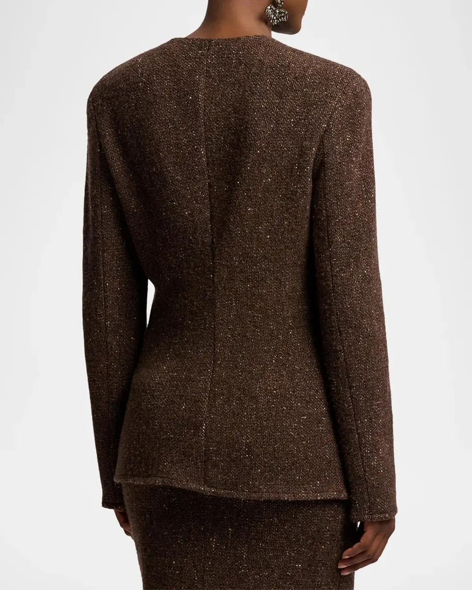 Ralph Lauren Collection Alira Wool-Blend Donegal Tweed Jacket | Thumbnail 3 Ralph Lauren Collection Alira Wool-Blend Donegal Tweed Jacket | Thumbnail 3