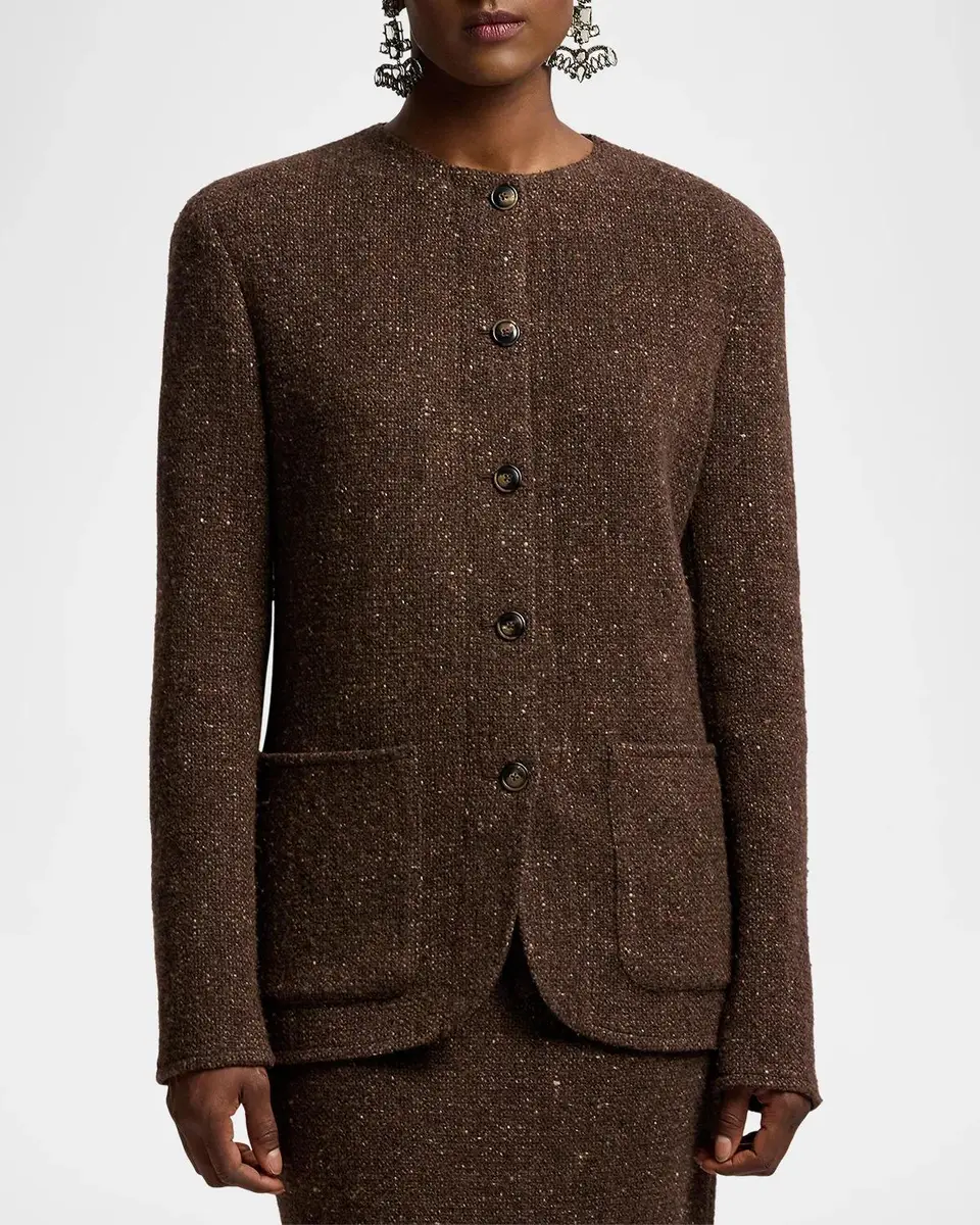 Ralph Lauren Collection Alira Wool-Blend Donegal Tweed Jacket | Thumbnail 6 Ralph Lauren Collection Alira Wool-Blend Donegal Tweed Jacket | Thumbnail 6