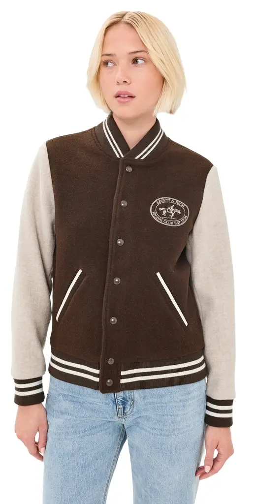 Sporty & Rich Diana Riding Club Wool Varsity Jacket