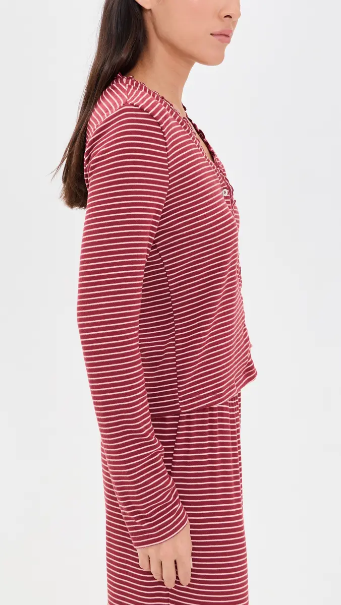 PJ Salvage Pretty Stripes Henley Cardigan | Thumbnail 4 PJ Salvage Pretty Stripes Henley Cardigan | Thumbnail 4
