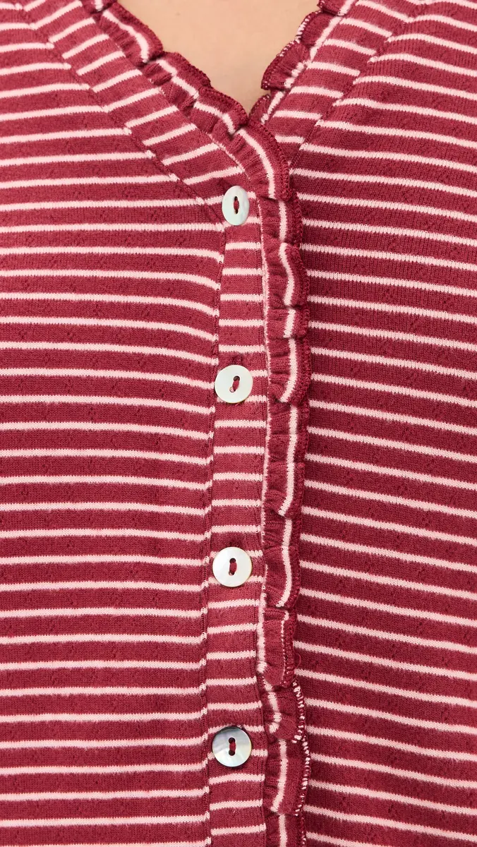 PJ Salvage Pretty Stripes Henley Cardigan | Thumbnail 6 PJ Salvage Pretty Stripes Henley Cardigan | Thumbnail 6