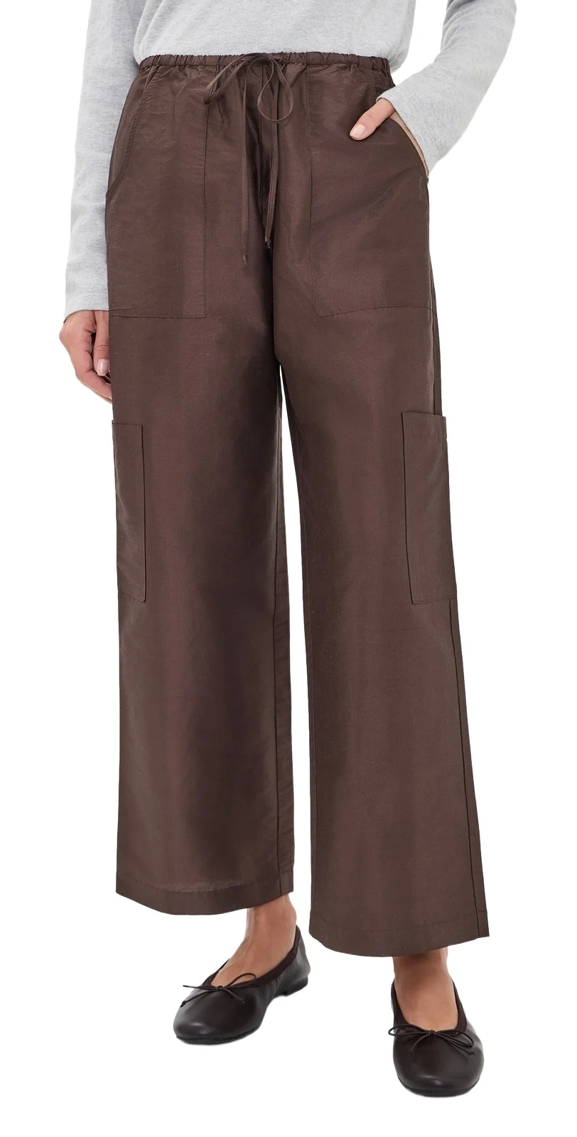 DONNI. The Silk Taffeta Drawstring Cargo Pants DONNI. The Silk Taffeta Drawstring Cargo Pants