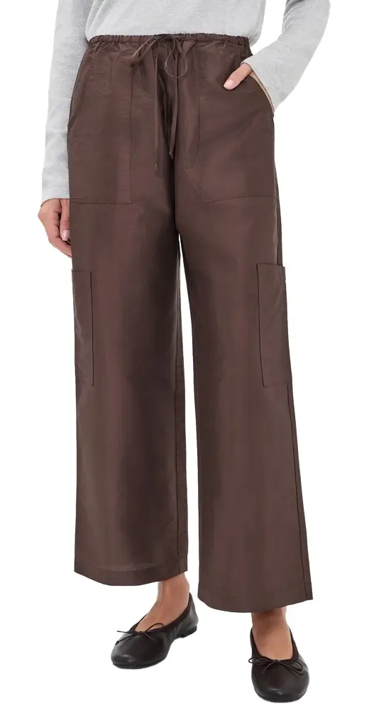 DONNI. DONNI. The Silk Taffeta Drawstring Cargo Pants