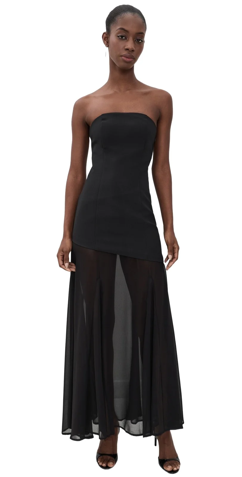 endless rose Strapless Combined Godet Dress