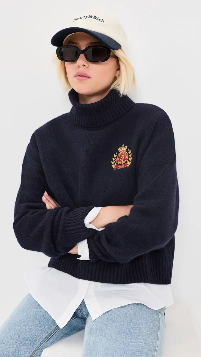 Sporty & Rich NY Crest Wool Turtleneck | Thumbnail 2 Sporty & Rich NY Crest Wool Turtleneck | Thumbnail 2