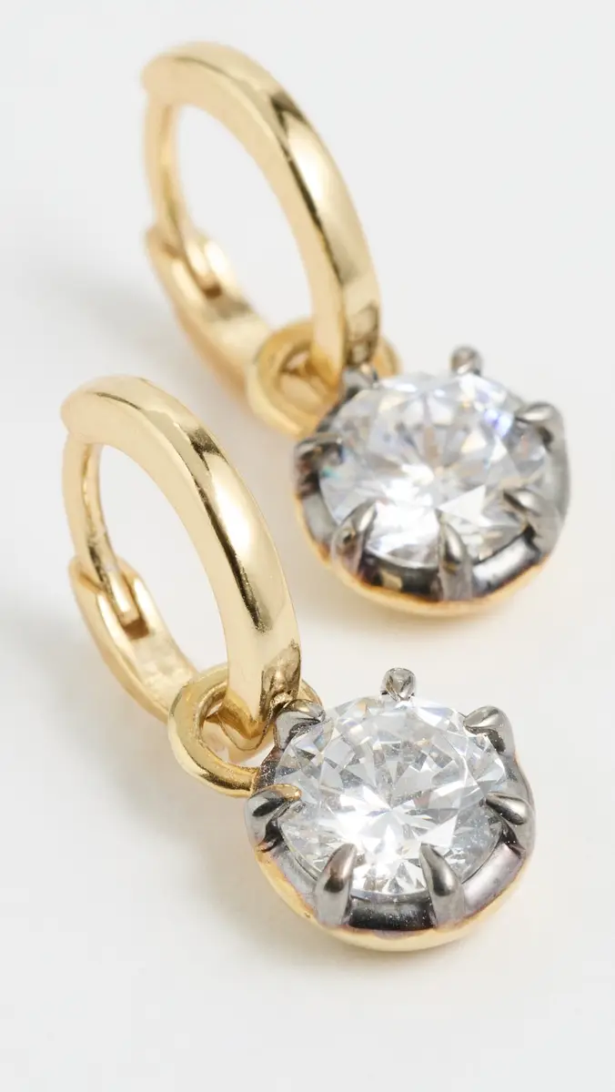 Shashi Roux Georgian Cut Moissanite Diamond Huggies | Thumbnail 4 Shashi Roux Georgian Cut Moissanite Diamond Huggies | Thumbnail 4