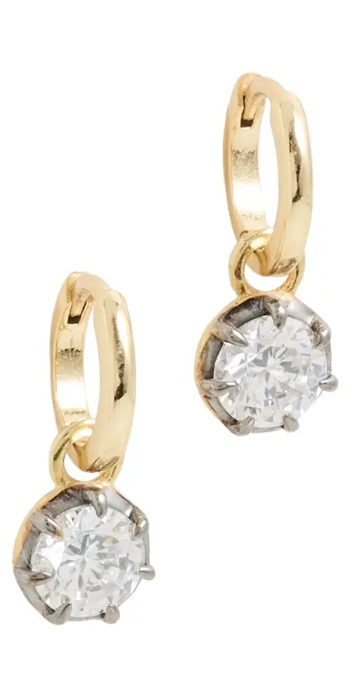 Roux Georgian Cut Moissanite Diamond Huggies Roux Georgian Cut Moissanite Diamond Huggies