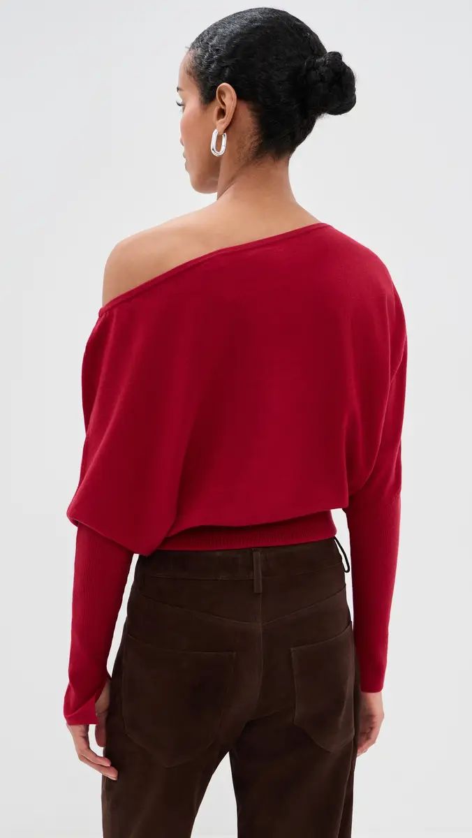 Simkhai Lavina Draped Off Shoulder Sweater | Thumbnail 3 Simkhai Lavina Draped Off Shoulder Sweater | Thumbnail 3