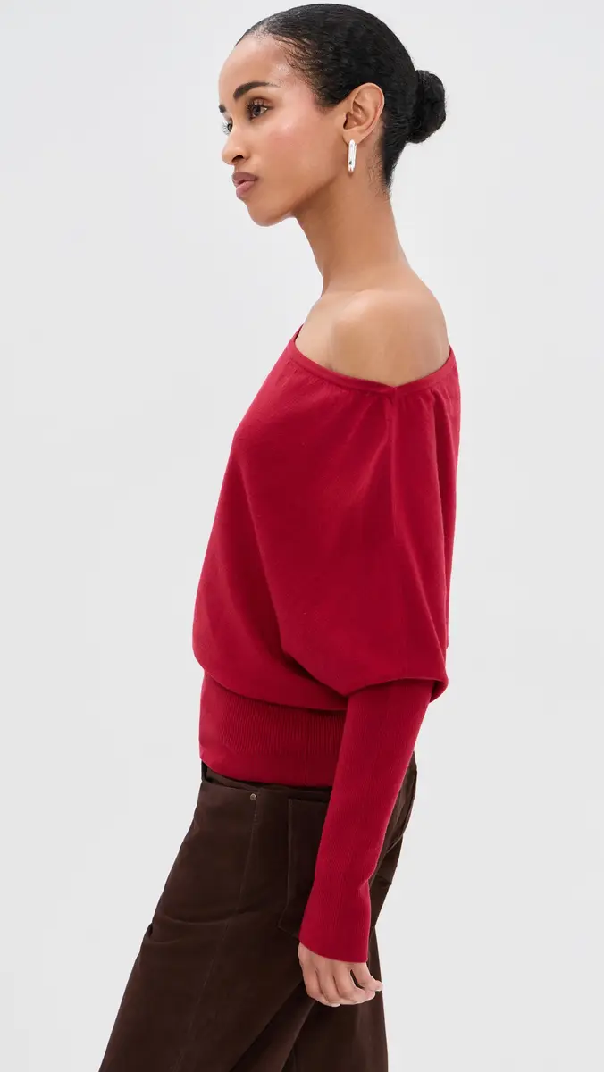 Simkhai Lavina Draped Off Shoulder Sweater | Thumbnail 4 Simkhai Lavina Draped Off Shoulder Sweater | Thumbnail 4