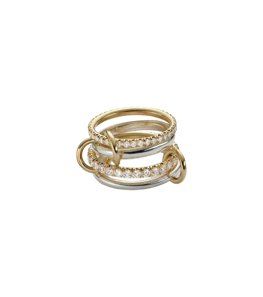 Halley 18kt gold and sterling silver ring with diamonds Halley 18kt gold and sterling silver ring with diamonds