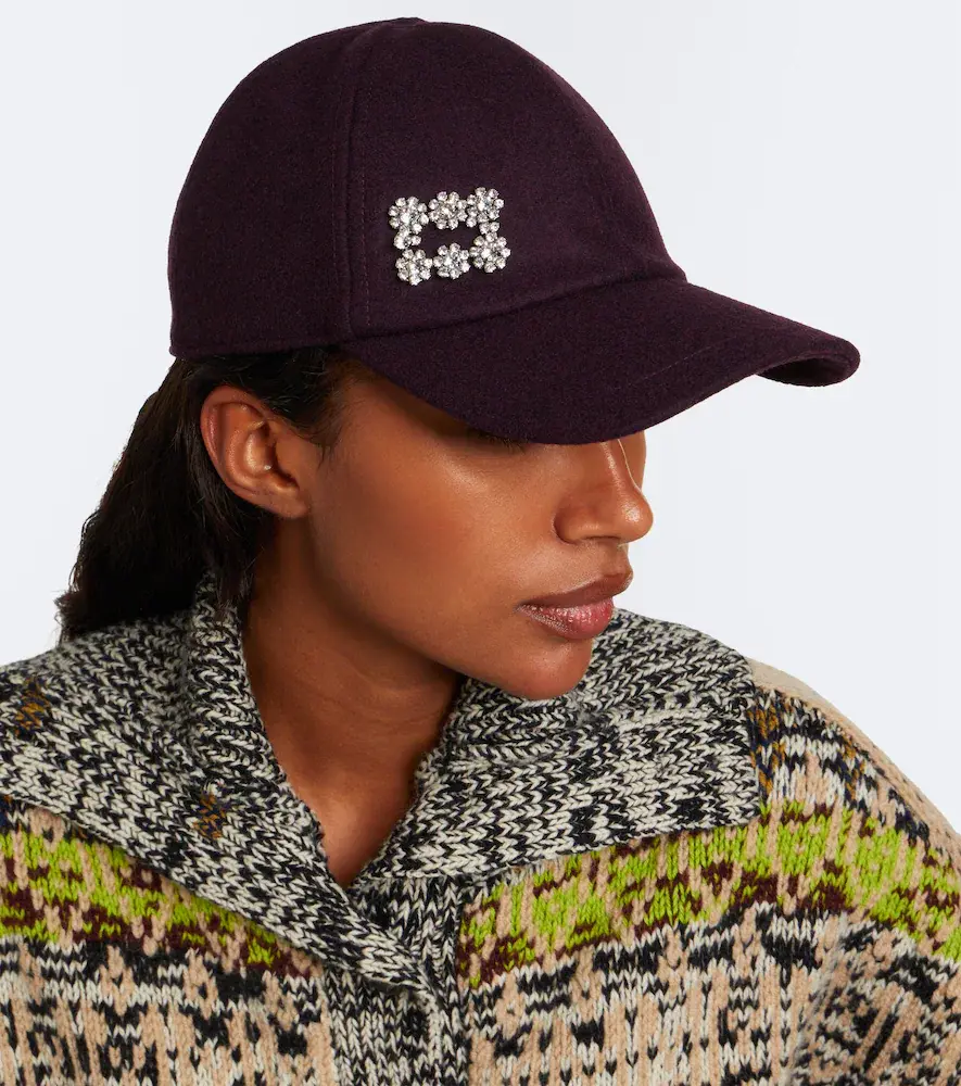 Roger Vivier Embellished wool and cashmere baseball cap | Thumbnail 4 Roger Vivier Embellished wool and cashmere baseball cap | Thumbnail 4