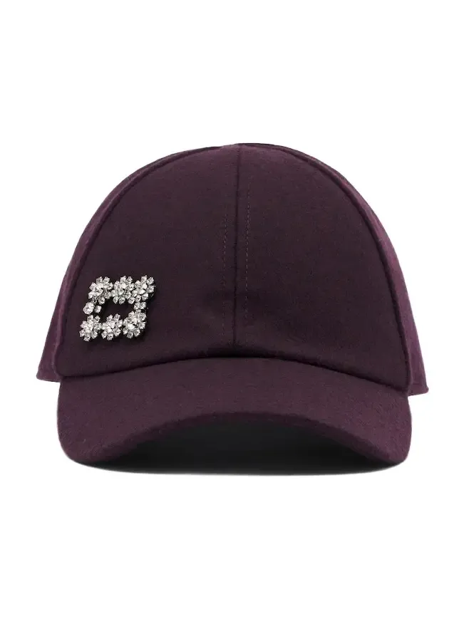 Embellished wool and cashmere baseball cap