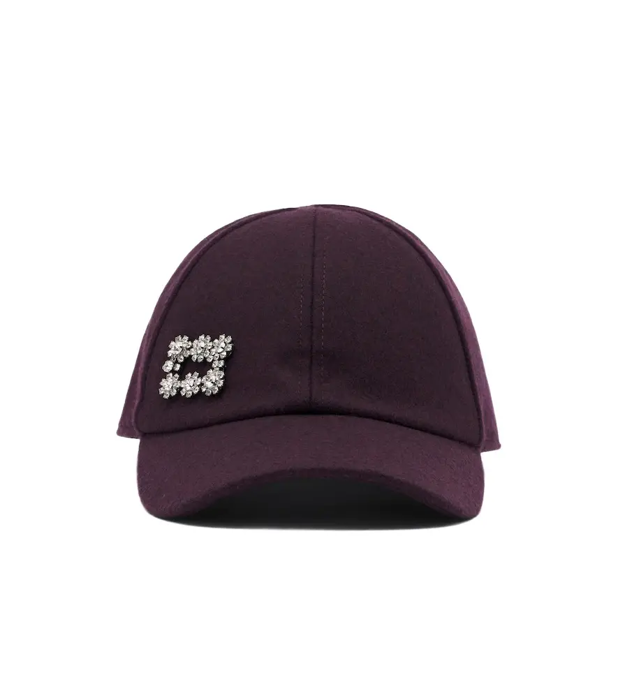 Embellished wool and cashmere baseball cap