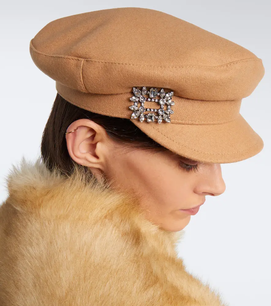 Roger Vivier Embellished wool-blend newsboy cap | Thumbnail 4 Roger Vivier Embellished wool-blend newsboy cap | Thumbnail 4