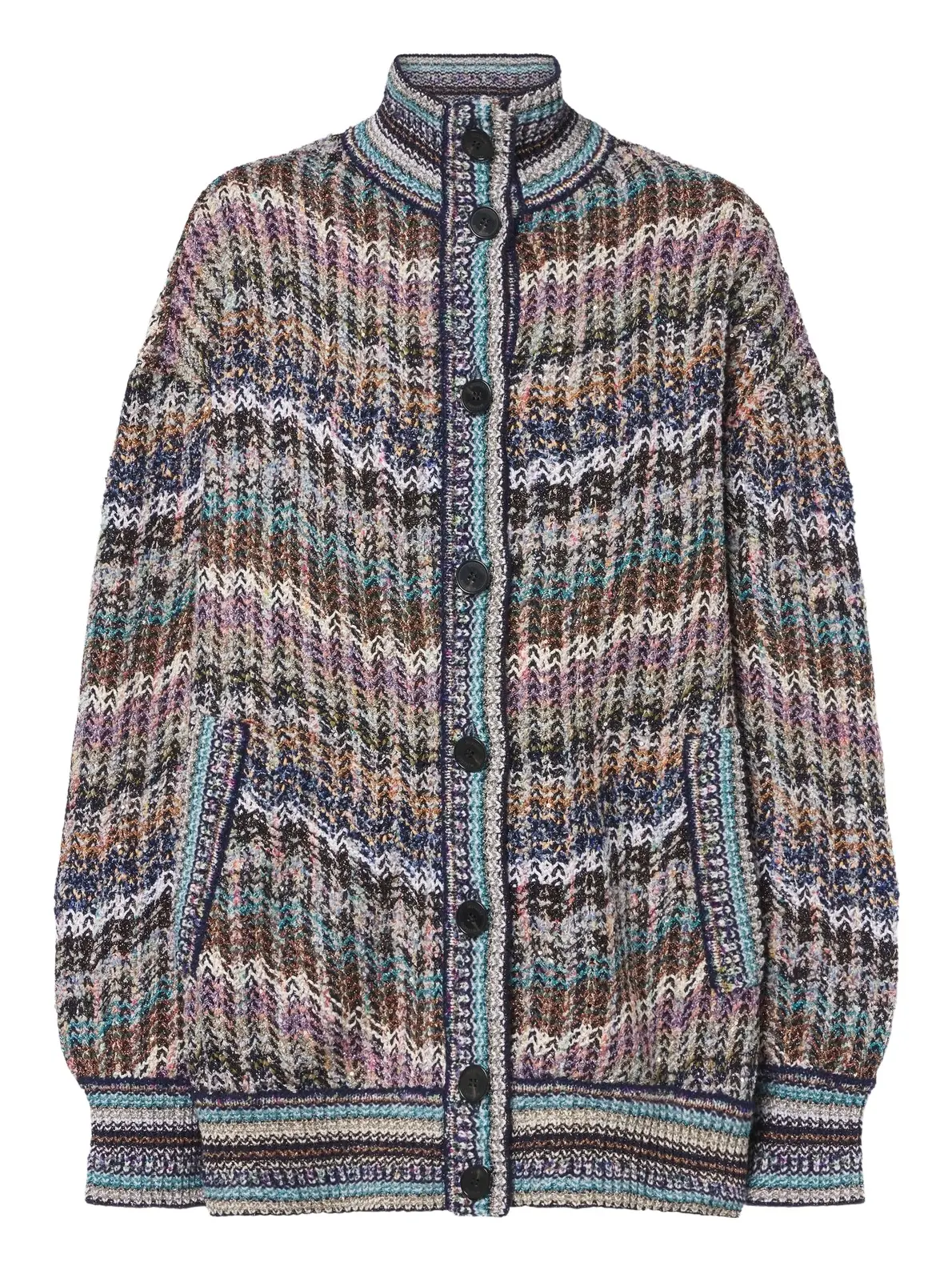 Zigzag cotton and wool-blend cardigan Zigzag cotton and wool-blend cardigan