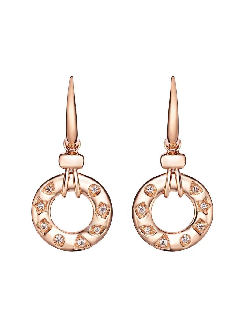Iconica 18kt rose gold hoop earrings with diamonds Iconica 18kt rose gold hoop earrings with diamonds
