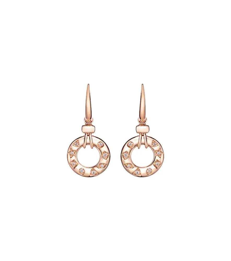 Pomellato Iconica 18kt rose gold hoop earrings with diamonds