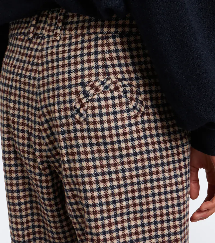 Blazé Milano Blazé Milano Fox checked wool and cashmere straight pants | Thumbnail 2