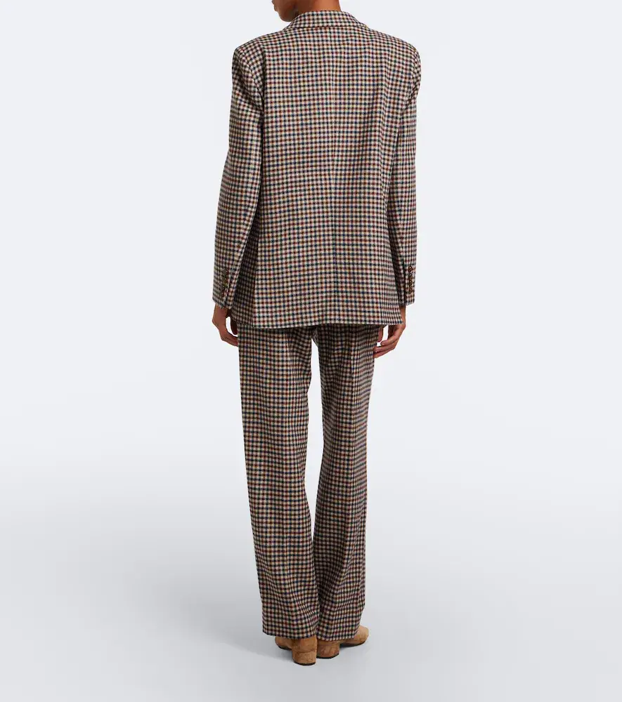 Blazé Milano Blazé Milano Fox checked wool and cashmere straight pants | Thumbnail 3