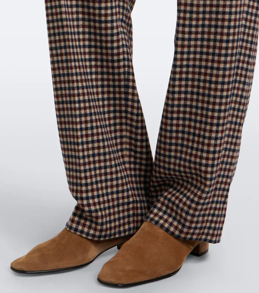Blazé Milano Blazé Milano Fox checked wool and cashmere straight pants | Thumbnail 4
