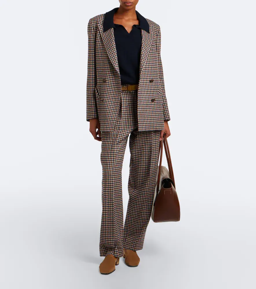 Blazé Milano Blazé Milano Fox checked wool and cashmere straight pants | Thumbnail 5