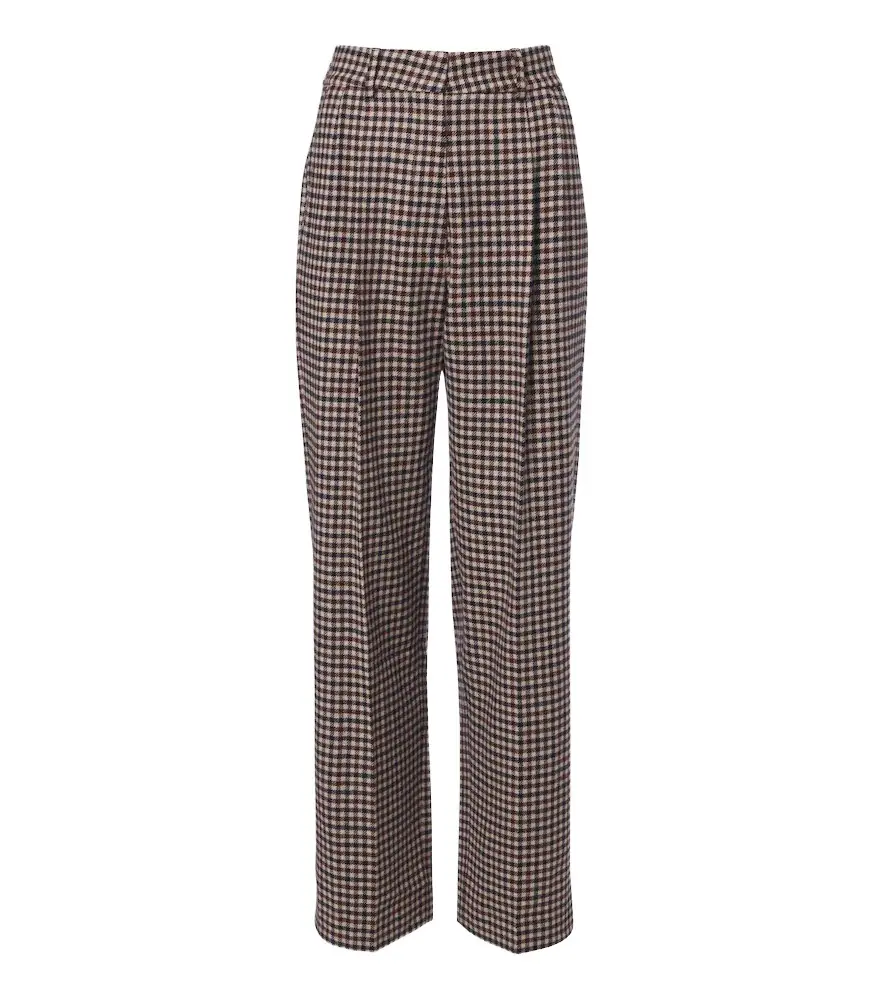 Blazé Milano Fox checked wool and cashmere straight pants