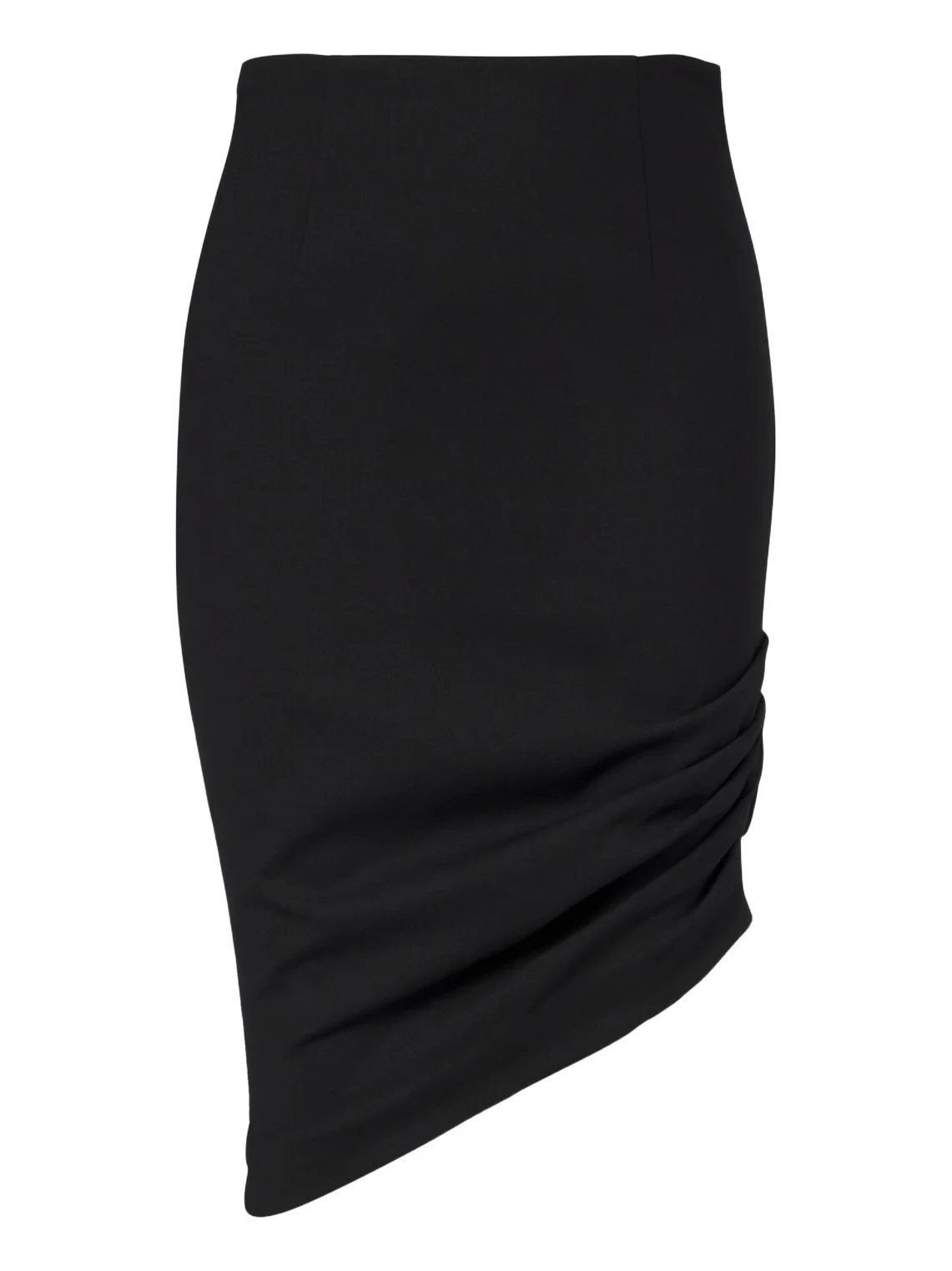 Carolina Herrera Asymmetric gathered wool-blend midi skirt