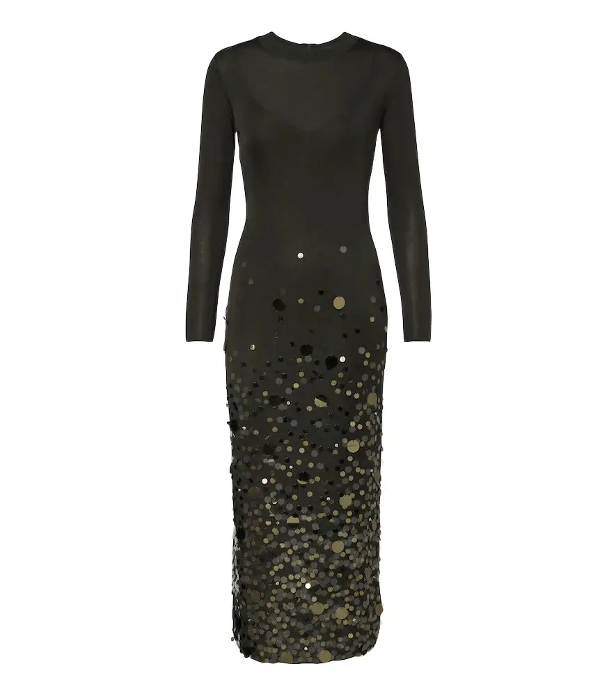 Carolina Herrera Sequined knitted midi dress