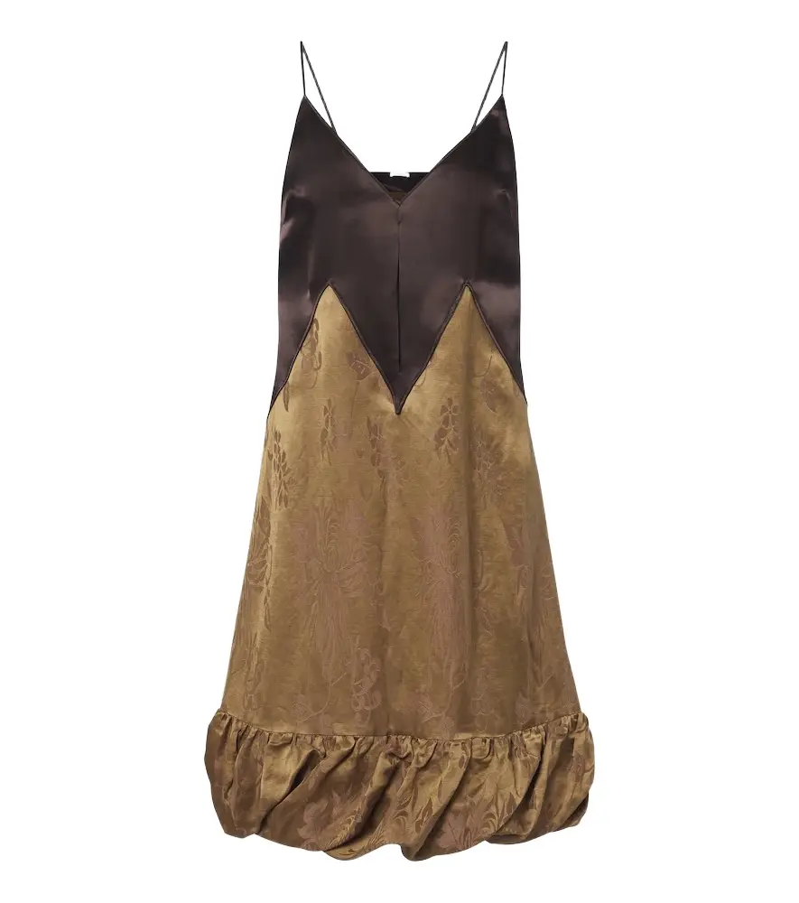 Satin and brocade slip dress
