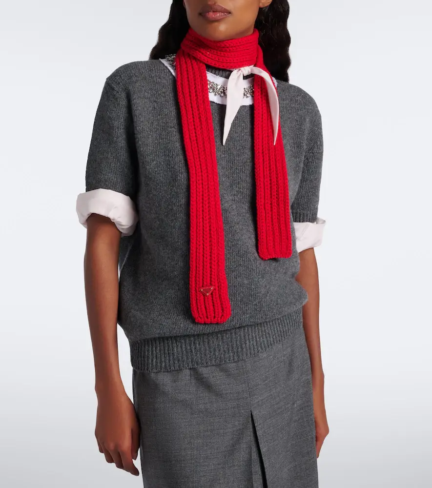 Prada Virgin wool scarf | Thumbnail 4 Prada Virgin wool scarf | Thumbnail 4