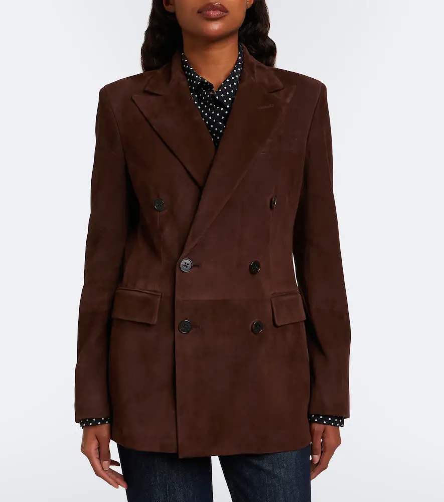 Ralph Lauren Collection Ramona double-breasted suede blazer | Thumbnail 6