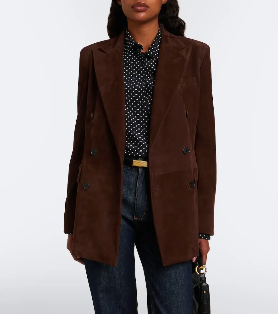 Ralph Lauren Collection Ramona double-breasted suede blazer | Thumbnail 7