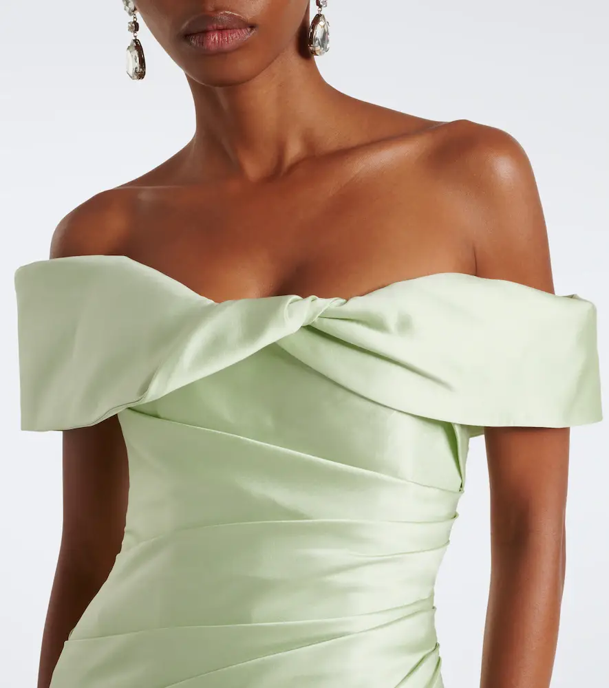 Costarellos Devina pleated off-shoulder corset gown | Thumbnail 2 Costarellos Devina pleated off-shoulder corset gown | Thumbnail 2