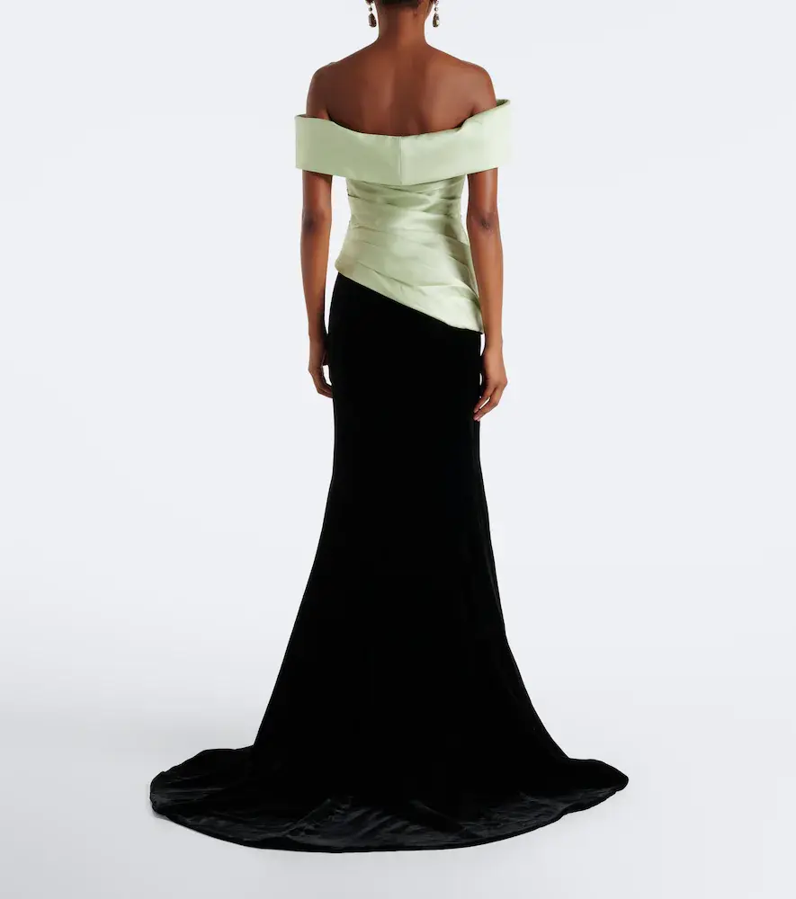 Costarellos Devina pleated off-shoulder corset gown | Thumbnail 4 Costarellos Devina pleated off-shoulder corset gown | Thumbnail 4