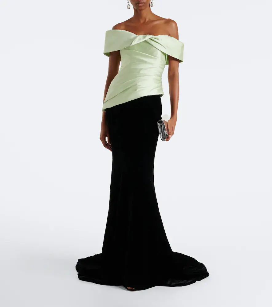 Costarellos Devina pleated off-shoulder corset gown | Thumbnail 5 Costarellos Devina pleated off-shoulder corset gown | Thumbnail 5