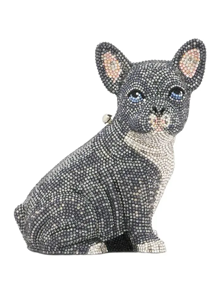 French Bulldog Louie embellished clutch French Bulldog Louie embellished clutch