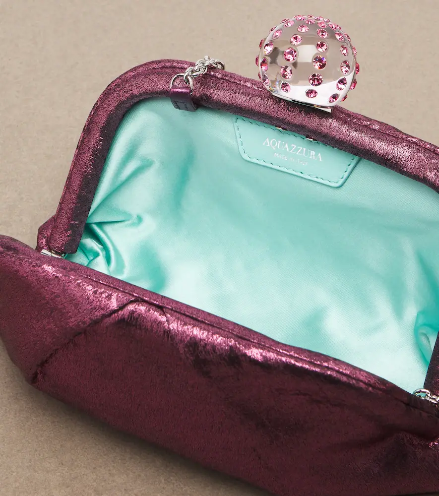 Aquazzura Tequila Mini embellished satin clutch | Thumbnail 3