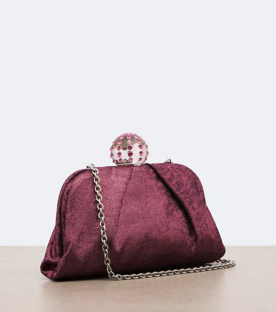 Aquazzura Tequila Mini embellished satin clutch | Thumbnail 4