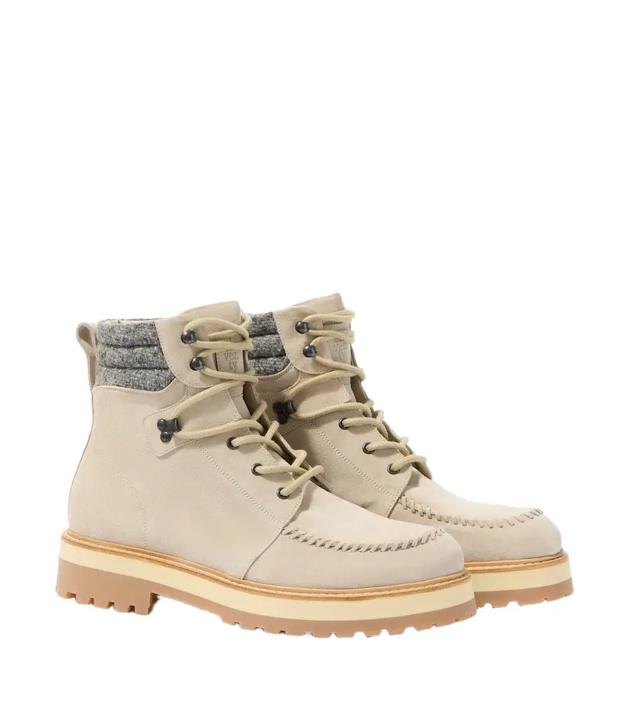 ELEVENTY Suede lace-up boots
