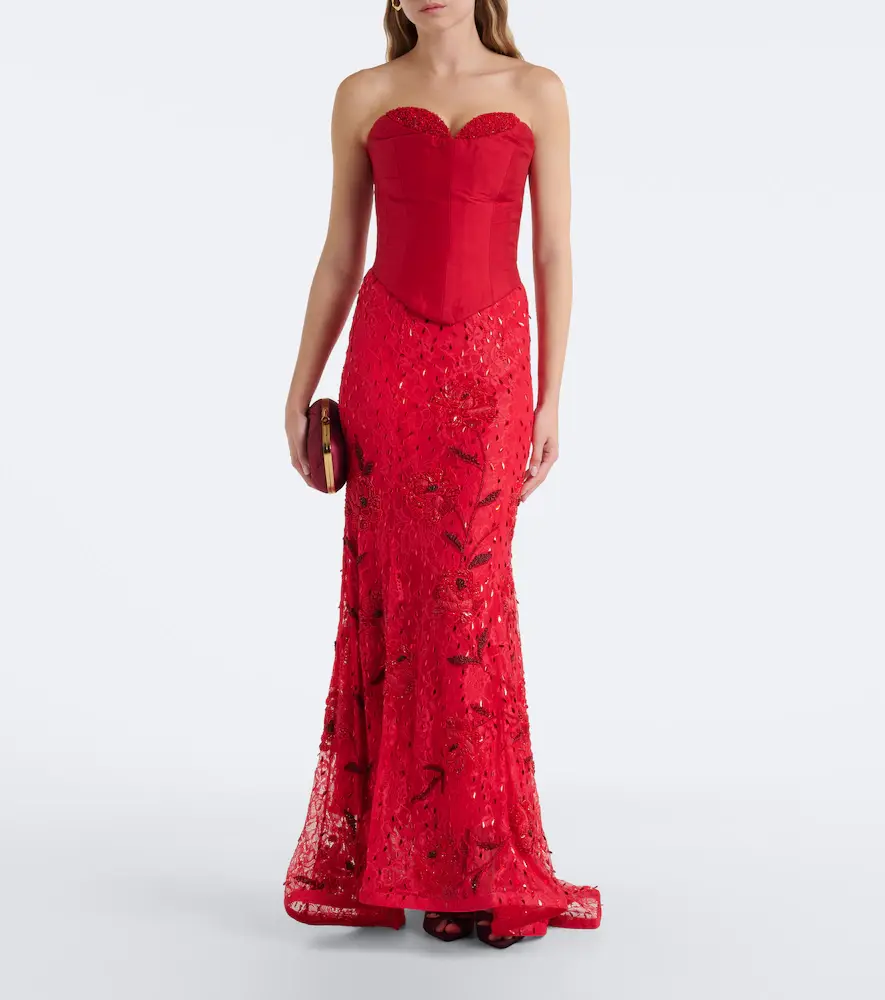 LA FUORI Là Fuori Embellished lace bustier gown | Thumbnail 3 LA FUORI Là Fuori Embellished lace bustier gown | Thumbnail 3