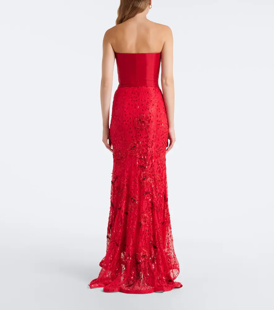 LA FUORI Là Fuori Embellished lace bustier gown | Thumbnail 4 LA FUORI Là Fuori Embellished lace bustier gown | Thumbnail 4