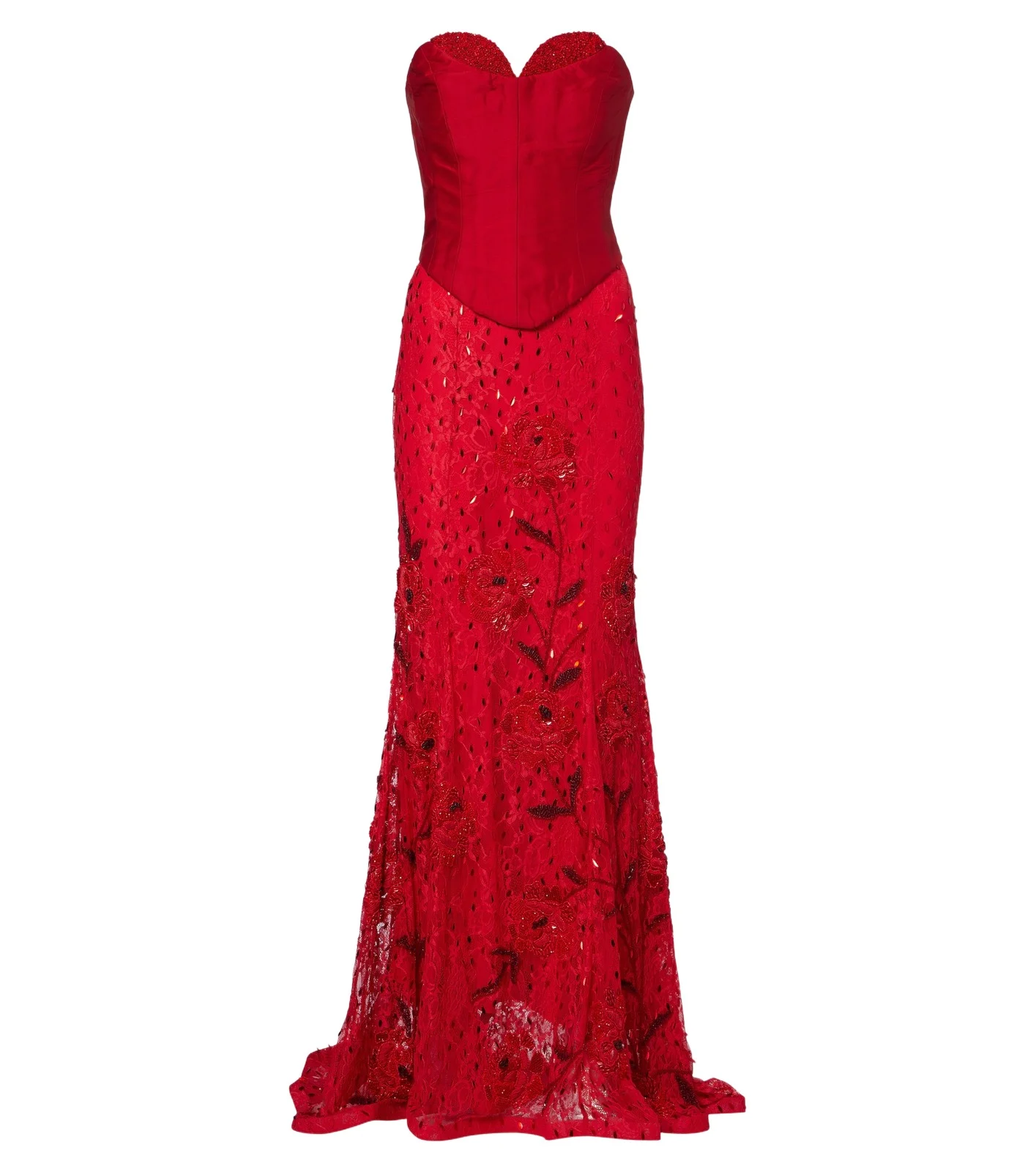 Là Fuori Embellished lace bustier gown Là Fuori Embellished lace bustier gown