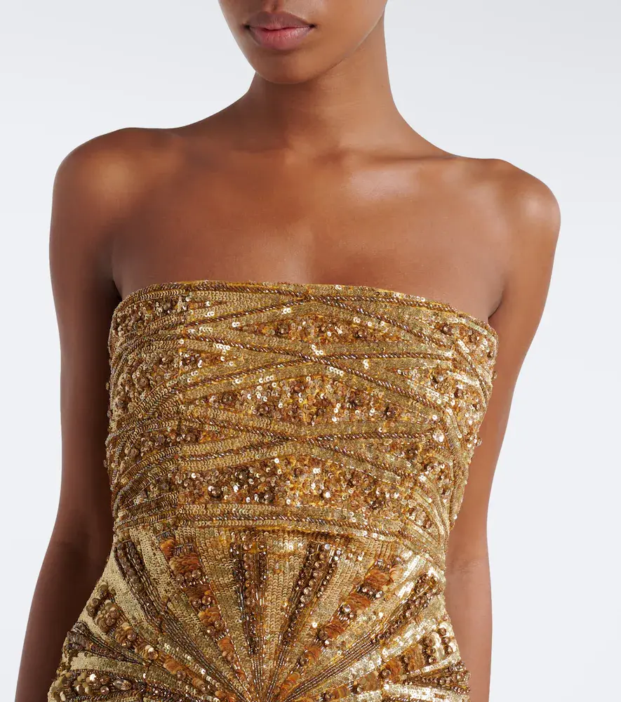 LA FUORI Là Fuori Embellished silk bustier dress | Thumbnail 3 LA FUORI Là Fuori Embellished silk bustier dress | Thumbnail 3
