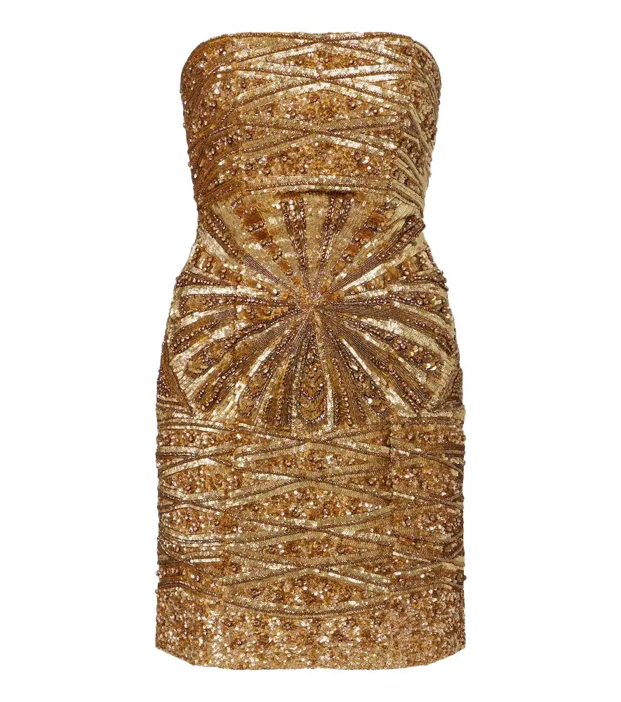 Là Fuori Embellished silk bustier dress Là Fuori Embellished silk bustier dress