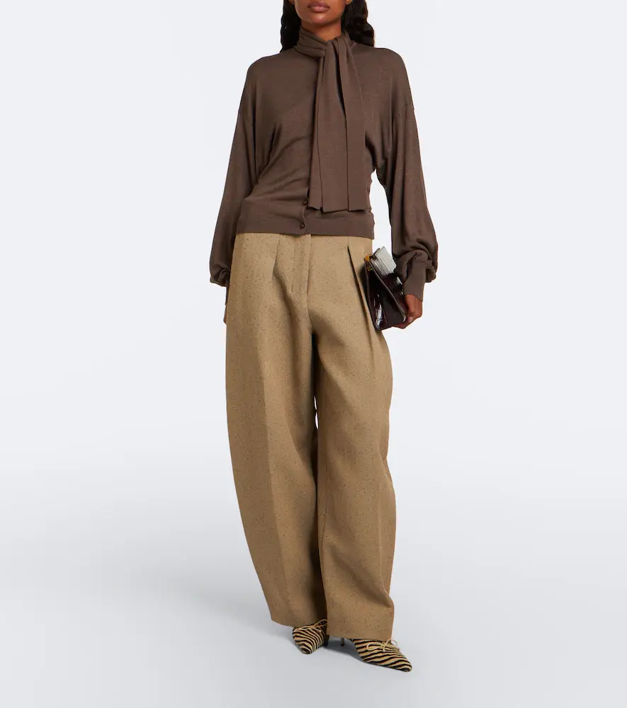 Jacquemus Losange tie-neck silk-blend cardigan | Thumbnail 2 Jacquemus Losange tie-neck silk-blend cardigan | Thumbnail 2