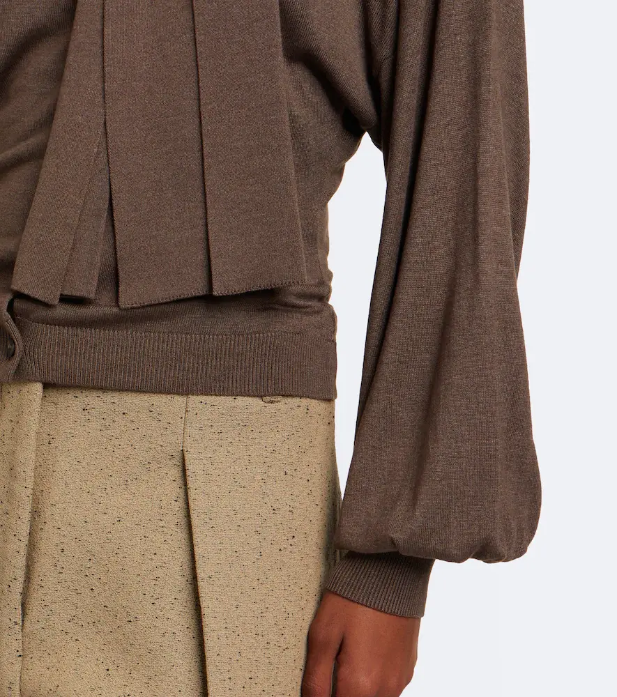 Jacquemus Losange tie-neck silk-blend cardigan | Thumbnail 4 Jacquemus Losange tie-neck silk-blend cardigan | Thumbnail 4