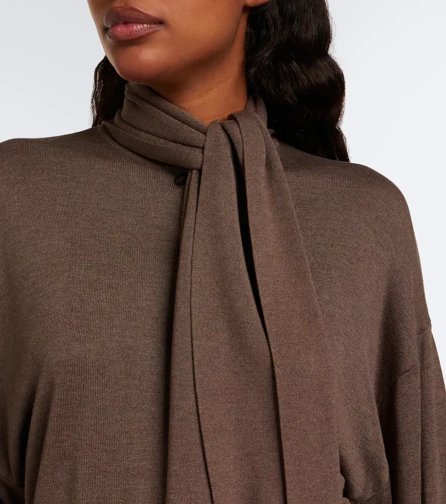 Jacquemus Losange tie-neck silk-blend cardigan | Thumbnail 6 Jacquemus Losange tie-neck silk-blend cardigan | Thumbnail 6